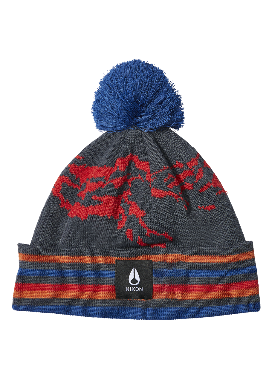 Ridge Pom Beanie Navy Multi Nixon US