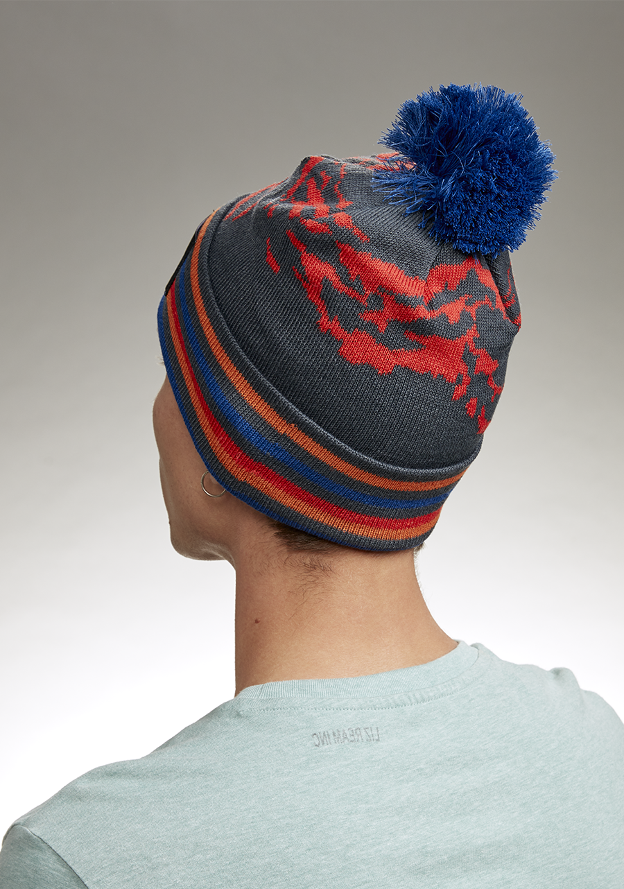 Icon Sports United States Flag Beanie, Unisex Acrylic Pom Beanie, Navy, One Size Fits All
