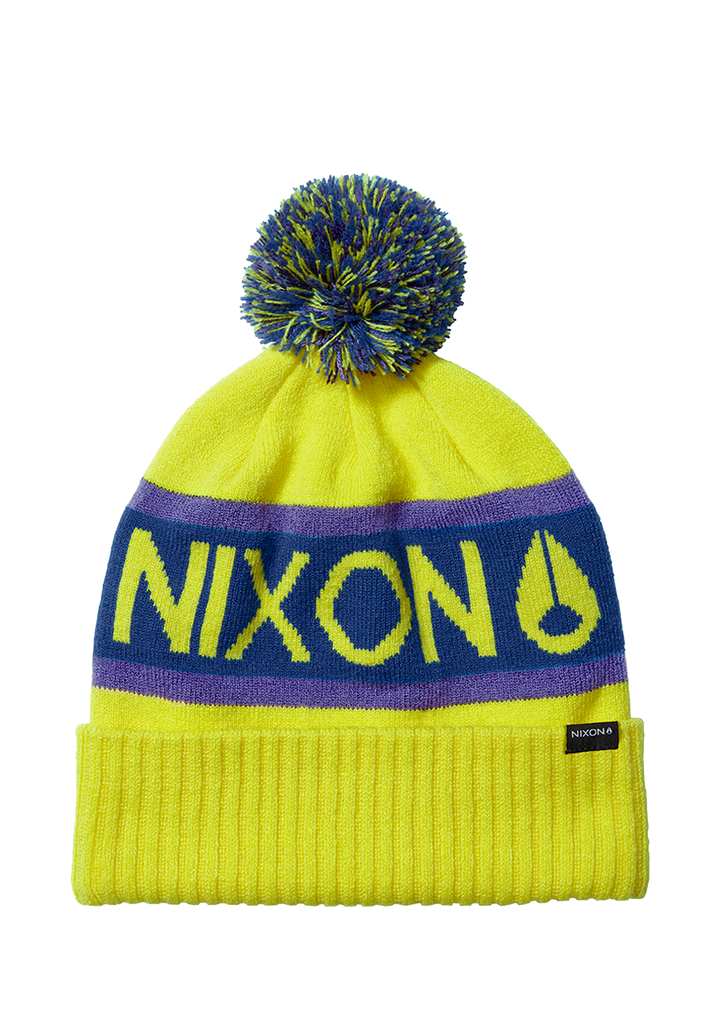 NIXON Nelson Beanie - Stretch Knit Skull Cap In Black/Charcoal/Red (One Size)