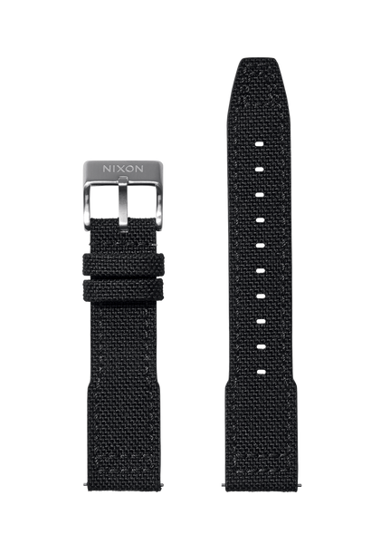 20mm Cordura Canvas Watch Band | Black | Replacement Watch Straps