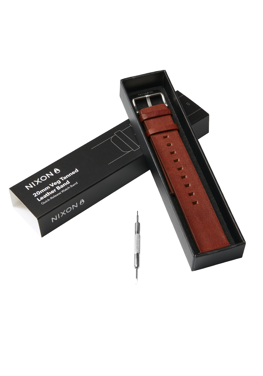 20mm Veg Tanned Leather Band - Brown View 4