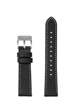 20mm Stitched Leather Band - Black