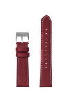 23mm Stitched Leather Band - Cranberry