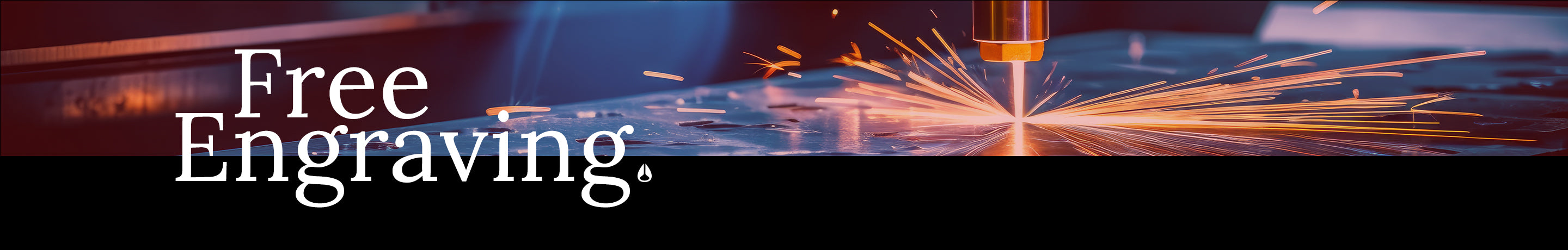 Image of engraving maching laser engraving a watch caseback with the words "free engraving" overtop