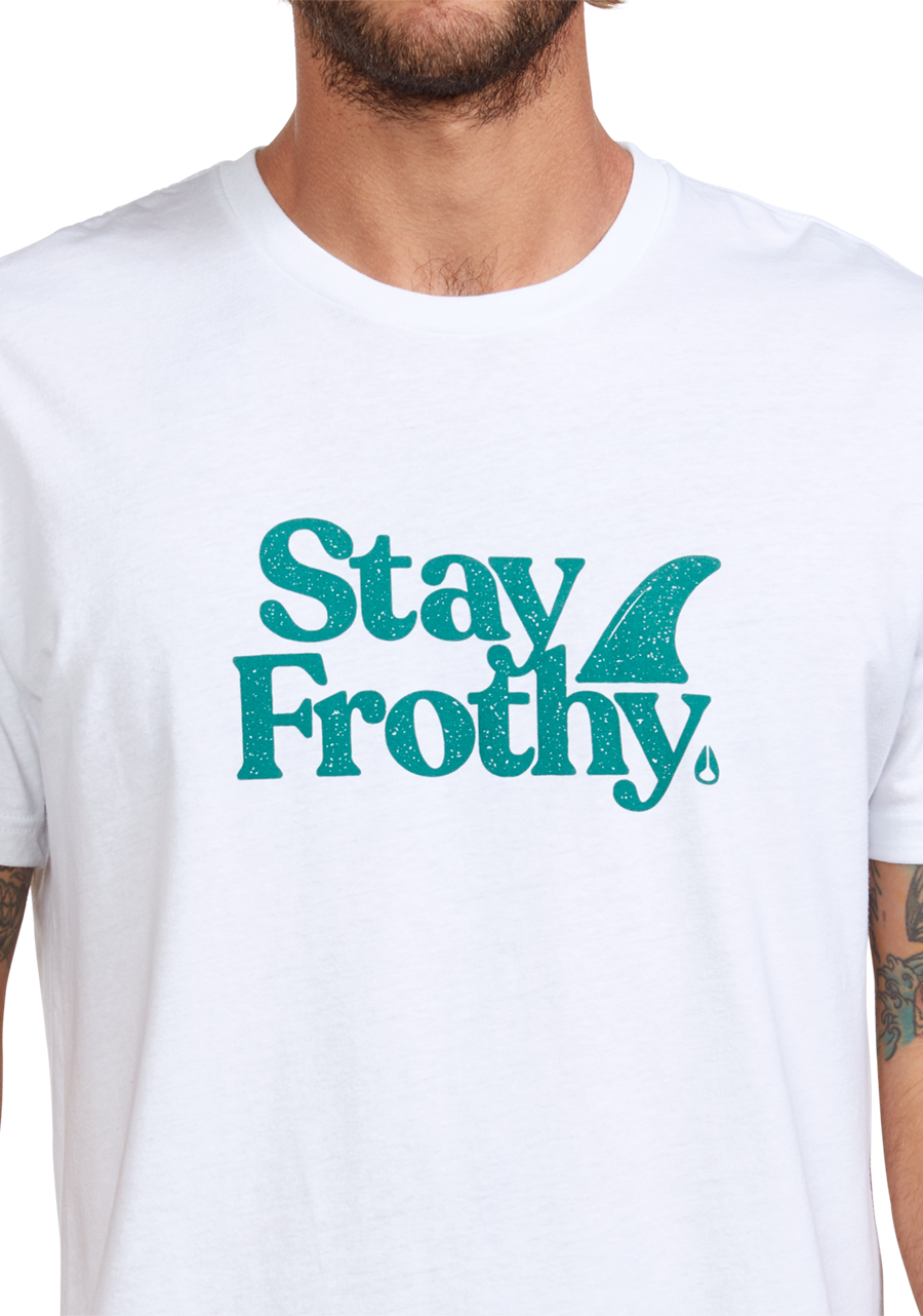 Stay Frothy Repreve® T-Shirt - White / Sage View 6