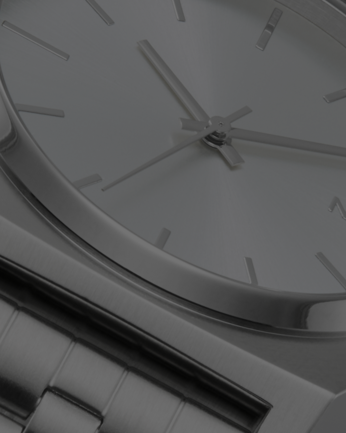Close up image of an all Silver Nixon watch