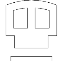 Grey buckle with two square cutouts and a rectangular base. View 1